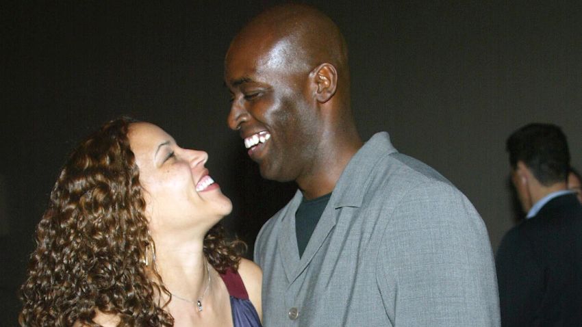 Actor Michael Jace (R) and April Jace attend the third season premiere screening of "The Shield" at the Zanuck Theater on March 8, 2004 in Los Angeles, California. The series "The Shield" will premiere on the FX Network on March 9, 2004.
