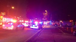 A handout photograph made available by the Orlando Police showing a general view of the scene following a shooting at Pulse Nightclub in Orlando, Florida, June 12.