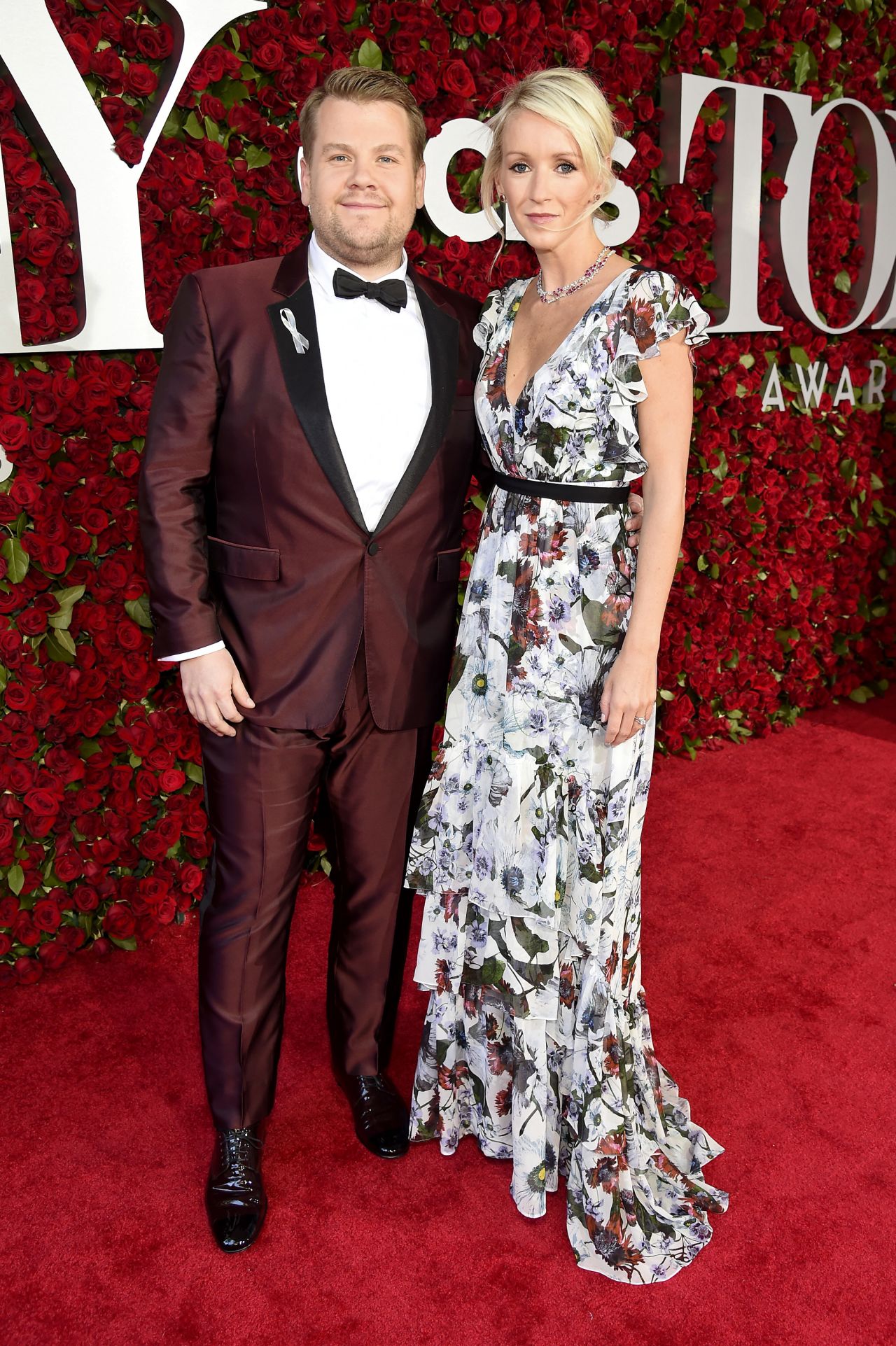 Host James Corden and his wife, Julia Carey, attend the 70th Annual Tony Awards at the Beacon Theater on Sunday, June 12, in New York.  