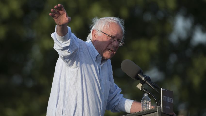 Democratic Presidential Candidate Bernie Sanders speaks during A Future to Believe In rally on June 9, 2016, in Washington, DC.