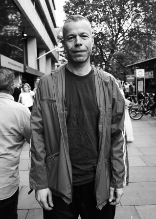 Artist Wolfgang Tilmans outside Nasir Mazhar.