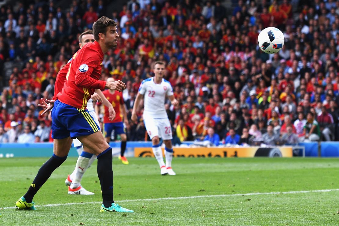 Pique headed home Iniesta's cross to secure victory for Spain.