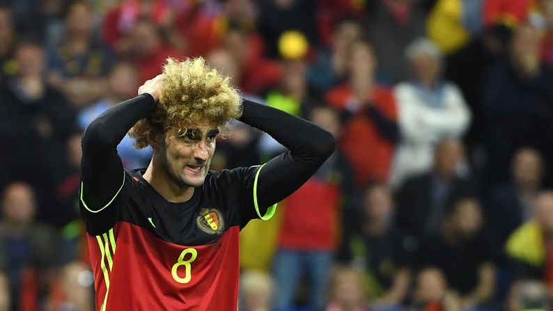 It was a frustrating evening for Marouane Fellaini and the Belgium team.
