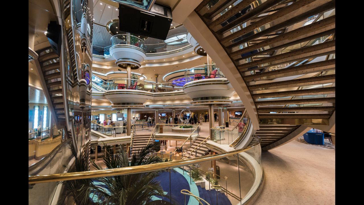 The interior of Pullmantur Cruises' MS Monarch is seen at Santa Apolonia Cruise Terminal in Lisbon during the ship's inaugural trip to Europe. The cruise ship holds up to 2,744 passengers.