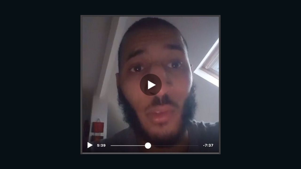 A screen grab from the Facebook broadcast made at the scene of the Magnanville attack.