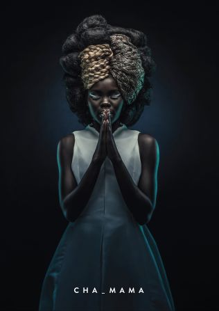 Afro Juba, 2015. The concept was to celebrate both African hairstyles as well as childhood games. The hairstyles were created by Kenyan locals Richard Kinyua and Corrine Muthoni. "Each image was representing a certain childhood game that all Kenyans identify with" says Macharia. 