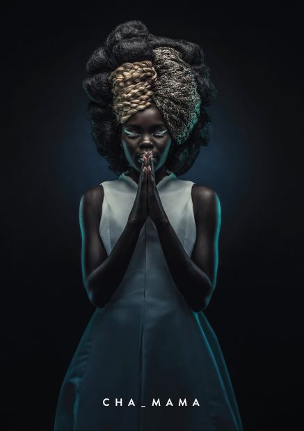 Afro Juba, 2015. The concept was to celebrate both African hairstyles as well as childhood games. The hairstyles were created by Kenyan locals Richard Kinyua and Corrine Muthoni. "Each image was representing a certain childhood game that all Kenyans identify with" says Macharia. 