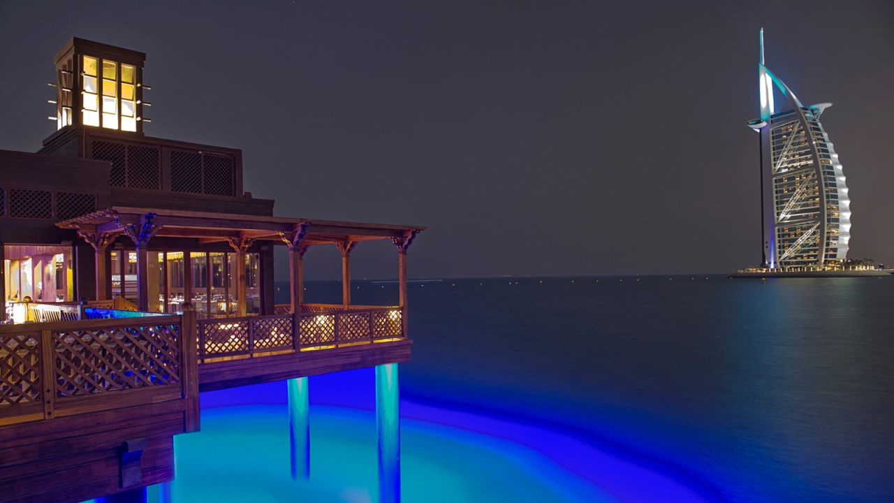 Located at the end of a pier, the fancy and elaborate Pierchic is a romantic over-water destination that offers epic views of the sun setting across the Arabian Gulf. 
