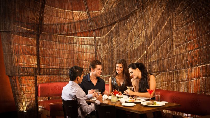One of Dubai's top three Japanese restaurants, Nobu wins thanks to its location in Dubai's castle-shaped Atlantis hotel on the city's man-made Palm Island.