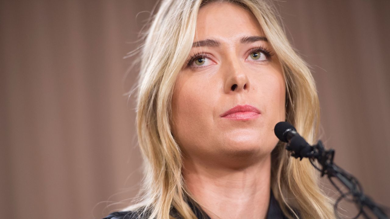 Russian tennis player Maria Sharapova speaks at a press conference in Los Angeles, on March 7, 2016.  
The former world number one announced she failed a doping test at the Australian Open, saying a change in the World-Anti-Doping Agency banned list led to the violation.
Sharapova said she tested positive for Meldonium, a substance she had been taking since 2006 but one that was added to the banned list this year. / AFP / ROBYN BECK        (Photo credit should read ROBYN BECK/AFP/Getty Images)