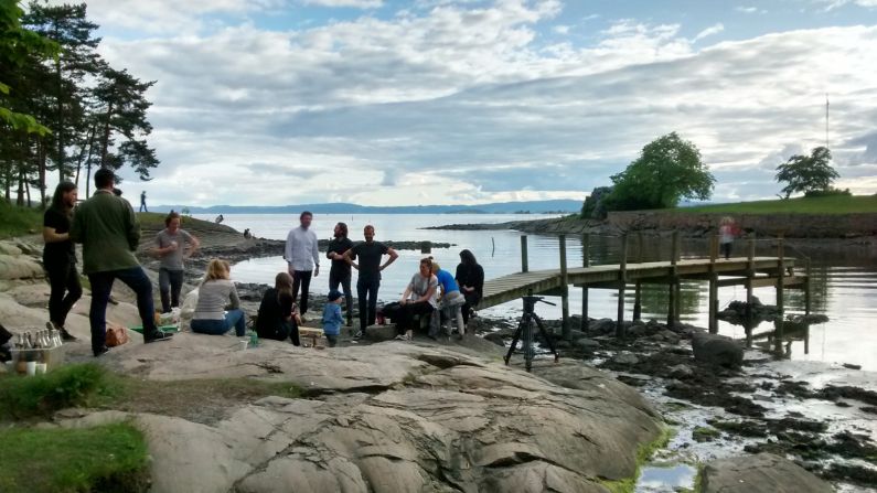 As Norwegians love to spend the precious summer months outdoors, the week with CNN finished with a barbecue on Bygdoy Peninsula. Holmboe Bang explains, "We're just getting some good friends together, we have some sausages, some scallops that we're going to eat raw." 