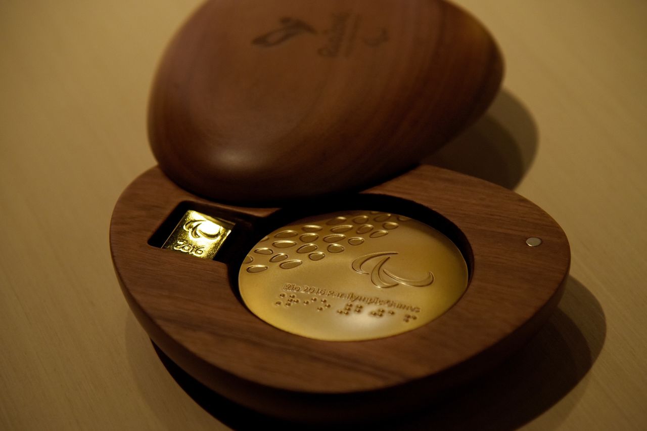 The Paralympic medals were also revealed and have a tiny device inside which makes a noise when it is shaken, allowing visually impaired athletes to know if they are gold, silver or bronze -- gold has the loudest noise, with bronze the quietest.
