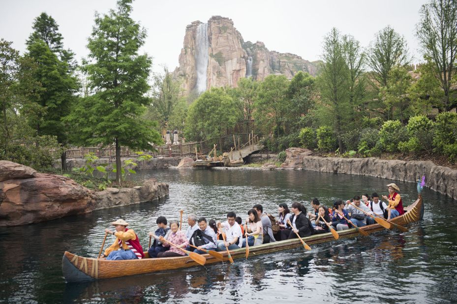 "What do you mean we actually have to paddle?!" One of several attractions found exclusively at Shanghai Disneyland, guests at Adventure Isle are guided through an expedition to find the ancient lost civilization of the Arbori people. 