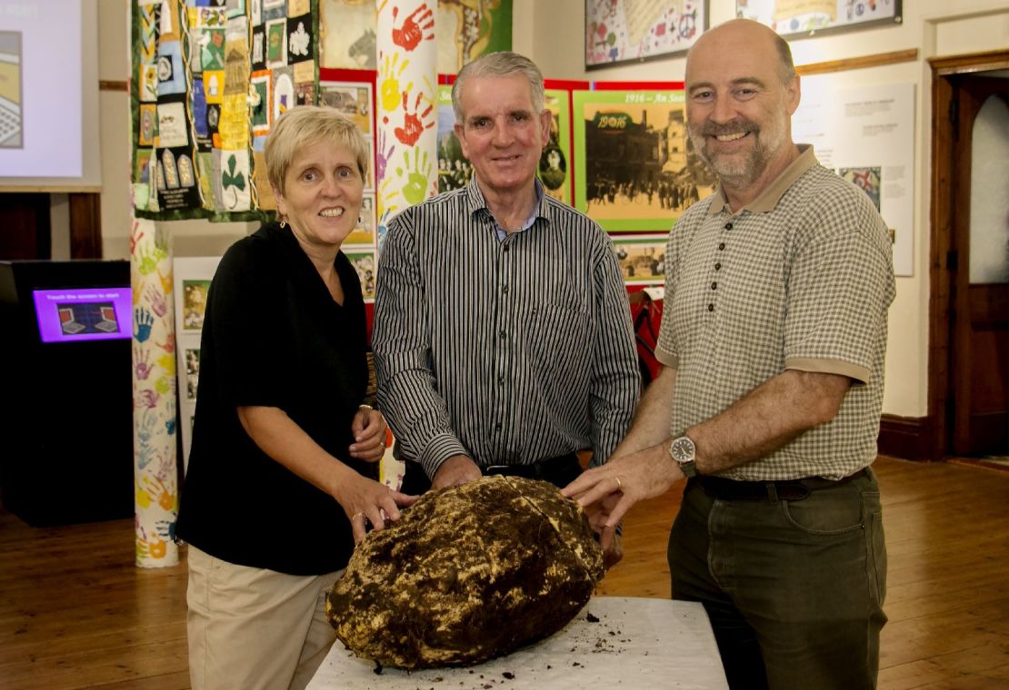 Jack Conaway gave the huge chunk of bog butter to the Cavan County Museum.