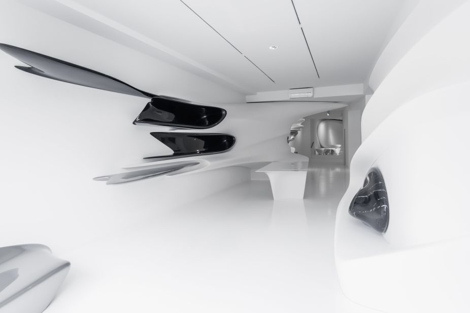 Patrick Schumacher, senior designer at Zaha Hadid Architects said that the installation attempts to "forge a new super-organism" out of shapes from the architect's previous endeavors.