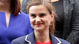 In this May 12, 2015 photo, Labour Member of Parliament Jo Cox poses for a photograph. Britain's Press Association says Labour lawmaker Jo Cox has been injured in a shooting near Leeds, England, it has been reported, Thursday June 16, 2016. (Yui Mok/PA via AP, File) UNITED KINGDOM OUT NO SALES NO ARCHIVE