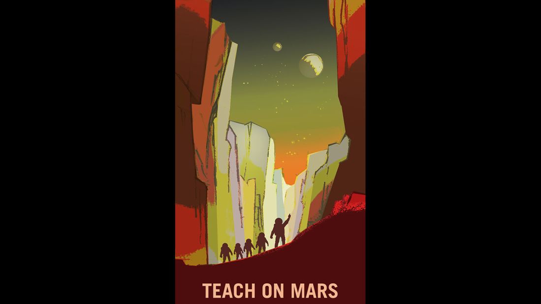 The recruitment posters target a wide range of professions, from teachers to farmers to surveyors, that NASA may one day need on Mars.