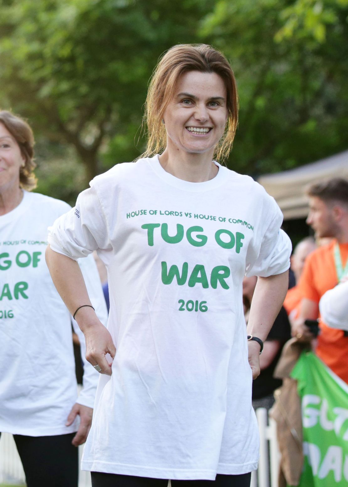 Jo Cox participated in a Parliamentary tug of war contest for charity this month. 