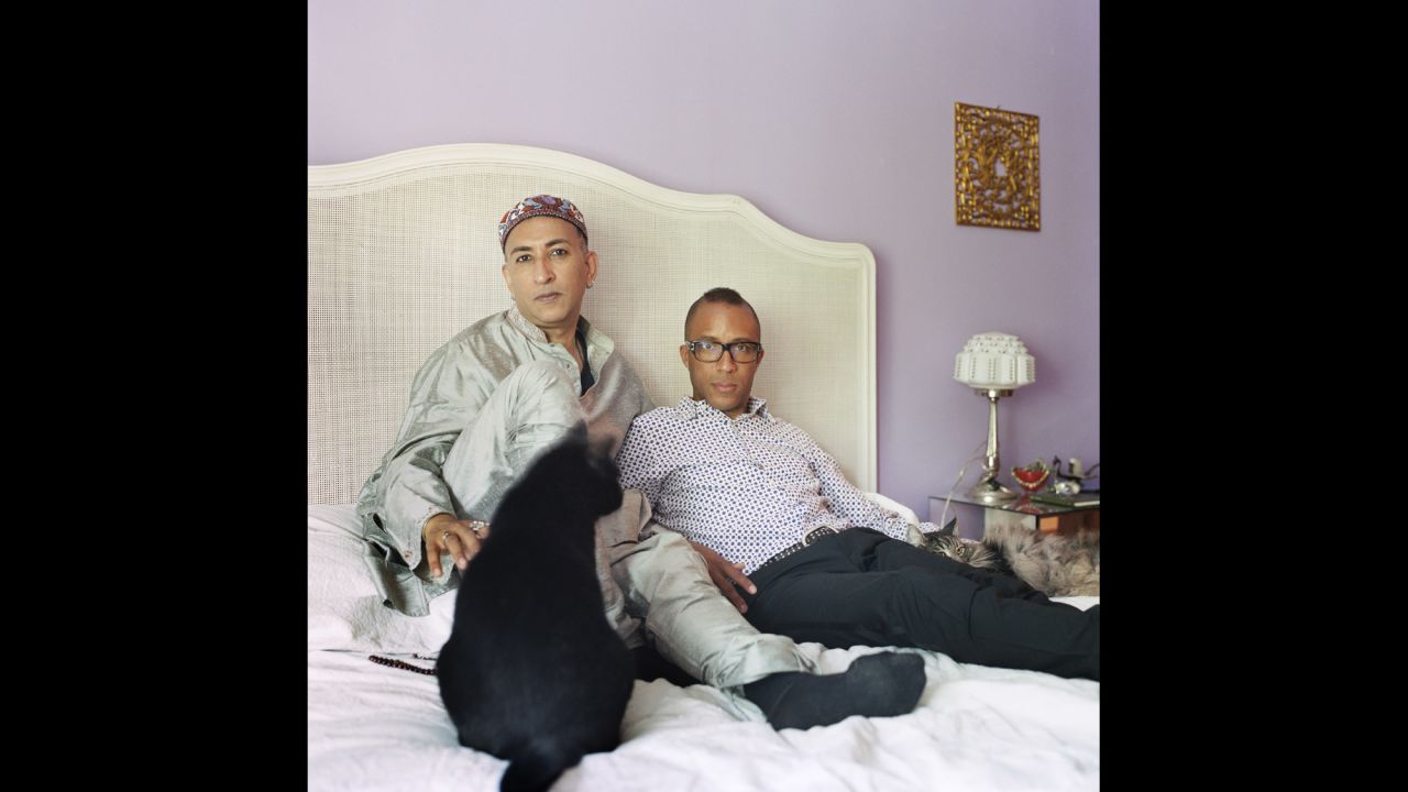 El-Farouk -- at left with his husband, Troy, in Toronto -- said many gay people struggle with religion because they're often being told there is something wrong with them. "I started with the notion that it was sinful (to be gay) and that those who practiced it were problematic at best," he told photographer Lia Darjes. "But that didn't quite sort of seem right in the larger construct of the Quran and the Prophet that I believed to be true. ... In verse 49.13, Allah says, 'I created you to different nations and tribes and you may know and learn from each other.' I just see queer folk as one of those nations or tribes."
