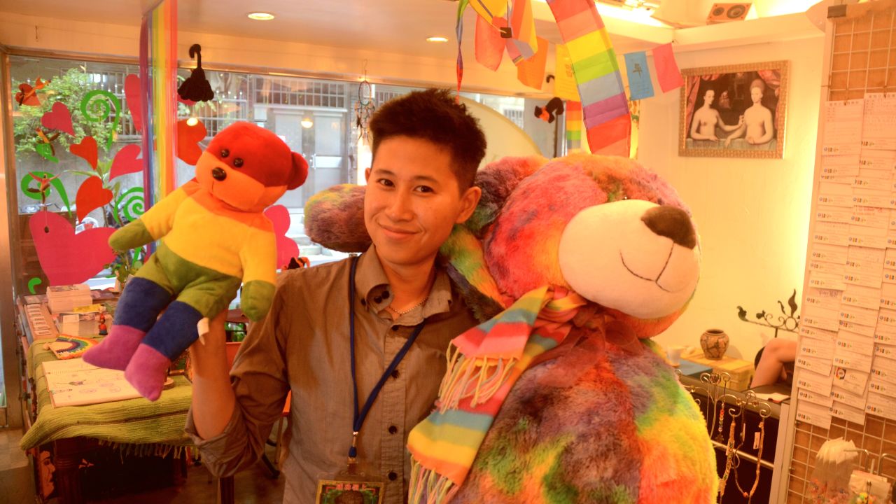 Olivia Wu works at a lesbian store in Taipei, named Loveboat.