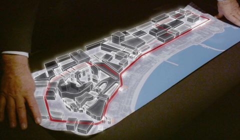 The track layout was designed by Hermann Tilke. The German architect  spoke to CNN about his plans before the historic Baku race. <a href="http://edition.cnn.com/videos/tv/2016/06/16/f1-baku-track-tilke.cnn">Watch here</a>