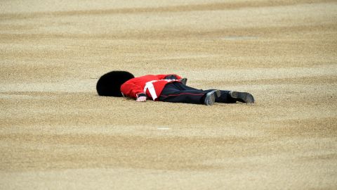 <strong>June 11:</strong> A member of the Queen's Guard fainted during the Trooping the Color parade in London. He recovered and returned to duty, authorities said.