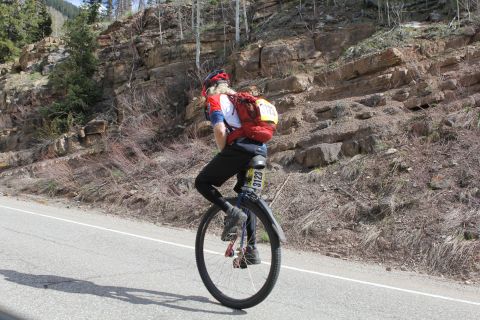 In 2016, one racer did the course on a large unicycle. 