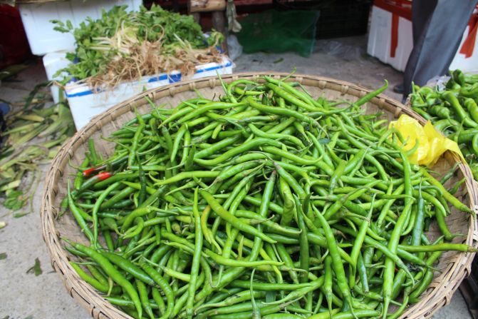 For those new to Guizhou's cuisine, these relatively milder green bells are not to be underestimated.