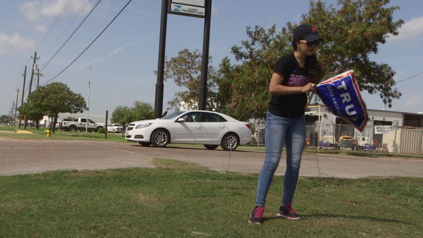 Miriam Cepada, a young Latina living near the U.S.-Mexico border, spends her days rallying support for Donald Trump.