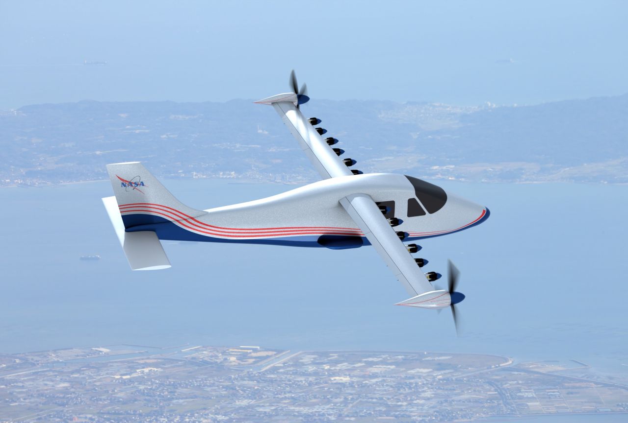 <strong>NASA X-57 Maxwell: </strong>The two larger motors at the wingtips reduce drag associated with wingtip vortices. It's designed to bring about a 500% efficiency increase when cruising at higher speeds.