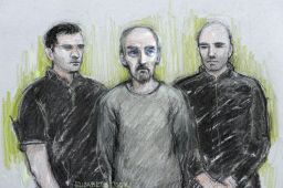 Court sketch of Thomas Mair (centre) at Westminster Magistrates' Court in London. 
