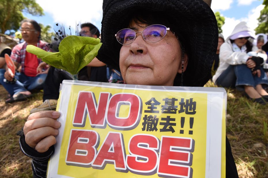Organizers claimed this was the largest demonstration in Okinawa since 1995, when three Americans raped a local 12-year-old girl. 