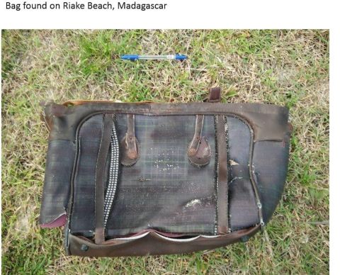 The items were found by Blaine Gibson, who travels around the region in a quest to discover what happened to the Malaysian Airlines flight. Other items, also found on Riake Beach by Gibson, are currently under investigation as potential debris. 
