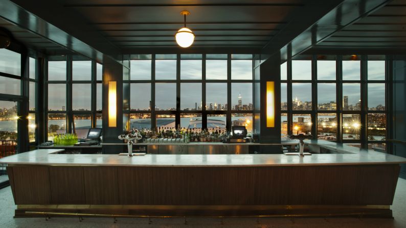 The Ides in Williamsburg may have the best views of New York City. It looks across the East River to the whole of Manhattan.