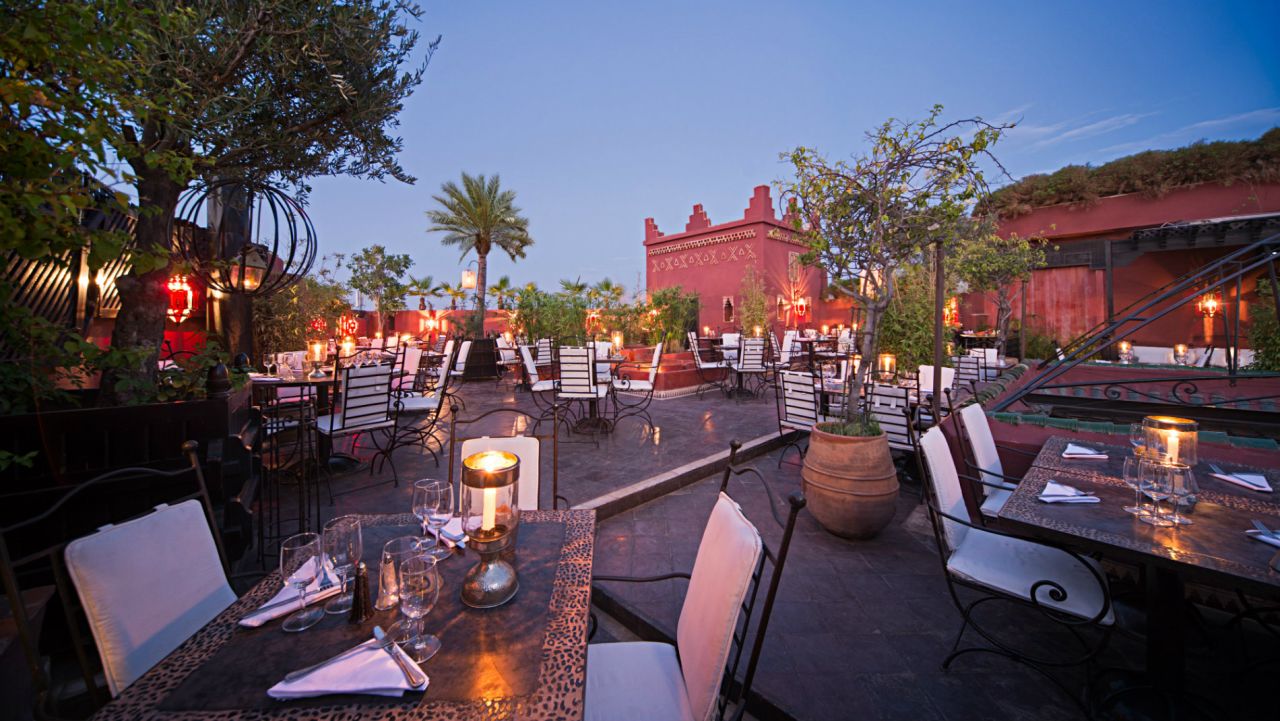 For a romantic candlelit dinner in Marrakech, it's tough to beat Le Foundouk. Guests are led to the rooftop restaurant by lantern-bearing staff. 