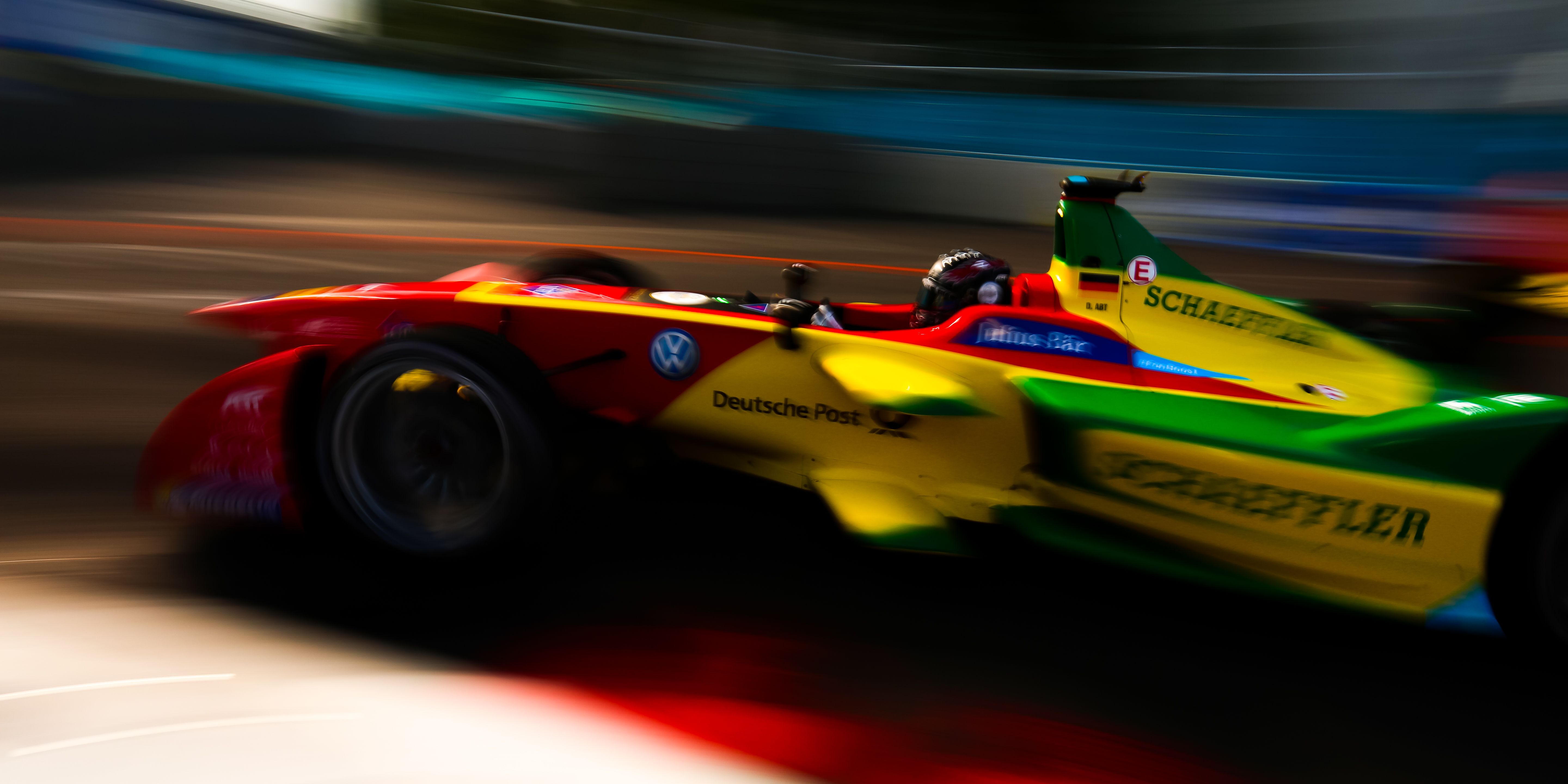 ABT Schaeffler driver Daniel Abt snapped on track during the 2015-16 season. Gohil combines his work on the Formula E calendar with a job as a wedding photographer.