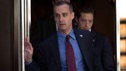 Corey Lewandowski, campaign manager for Donald Trump, leaves the Four Seasons Hotel after a meeting with Trump and Republican donors, June 9, 2016 in New York City.