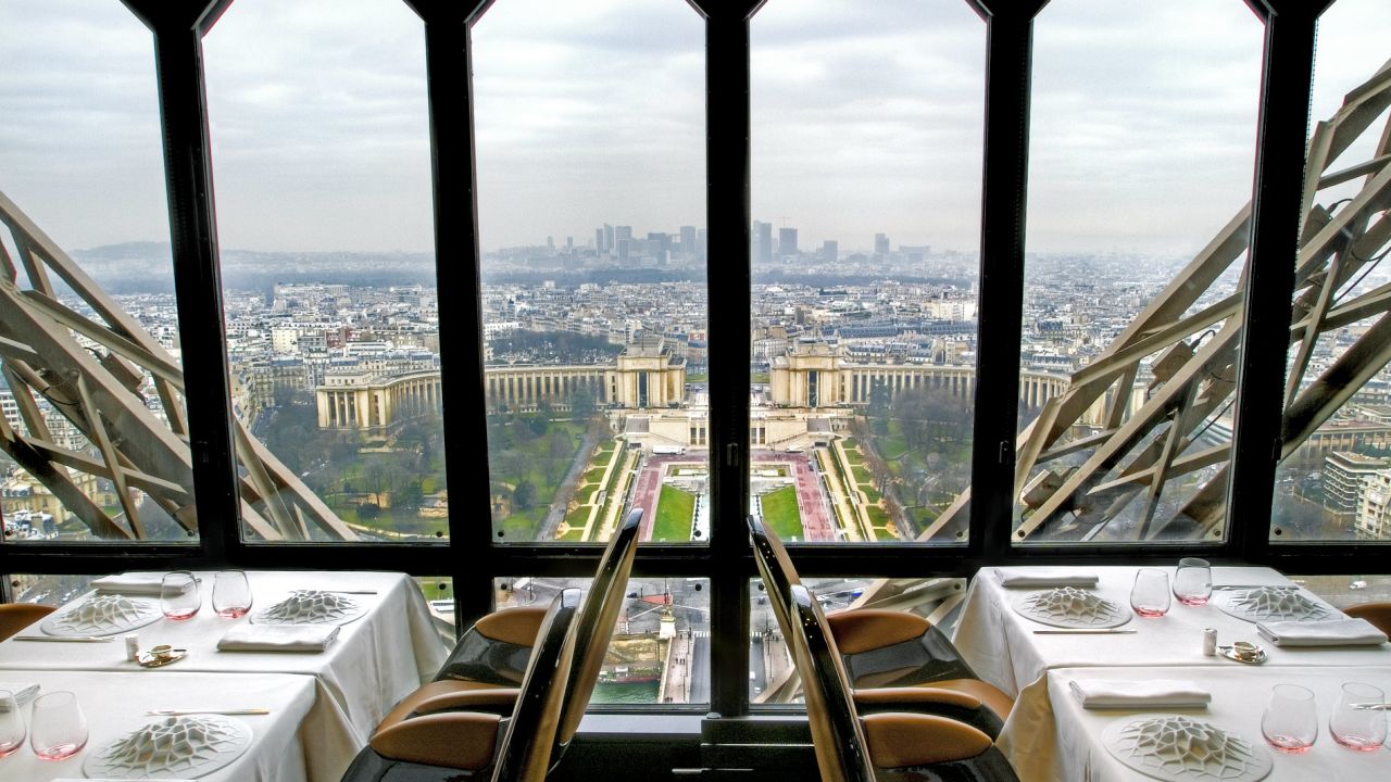 The Eiffel Tower's Le Joules Verne restaurant is helmed by Michelin star chef Alain Ducasse. The five-course experience menu comes recommended.