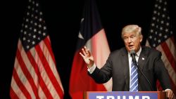 Republican presidential candidate Donald Trump speaks on June 16, 2016 at Gilley's in Dallas, Texas. Trump arrived in Texas on Thursday with plans to hold rallies and fundraisers.