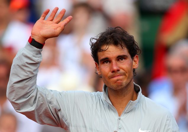 Nadal would also cry as he celebrated victory in his men's singles final match against Novak Djokovic at the 2014 French Open. 