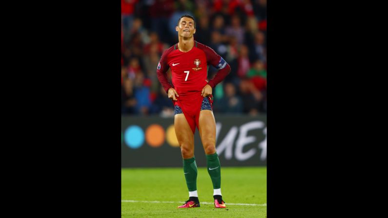 Portugal star Cristiano Ronaldo reacts after missing a penalty against Austria on Saturday, June 18. The match ended 0-0 in Paris. <a href="index.php?page=&url=http%3A%2F%2Fwww.cnn.com%2Fspecials%2Fsport%2Ffootball%2Feuro2016" target="_blank">See full coverage of Euro 2016</a>
