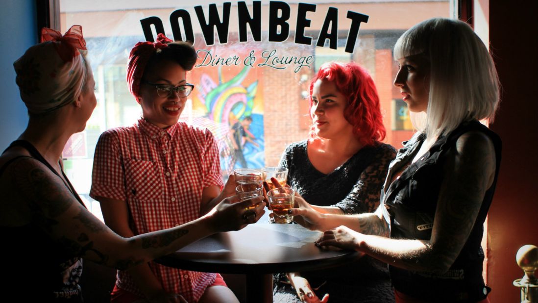 Hip hangout Downbeat Diner draws vegan supporters with its plentiful vegan options, live art shows and cool decor.