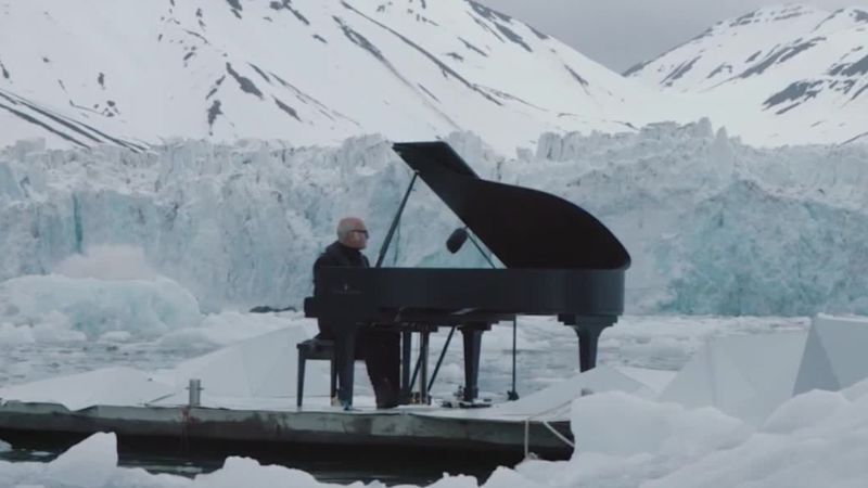 ludovico einaudi orchestrates floating performance in the arctic