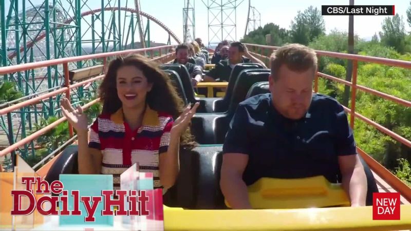 Selena Gomez takes Carpool Karaoke on a rollercoaster