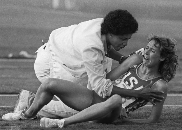 Perhaps the most famous tears in sports were shed when Mary Decker of the U.S.  cried in frustration after a collision forced her out of the women's 3000m final at the Olympic games on August 11, 1984 in Los Angeles. 