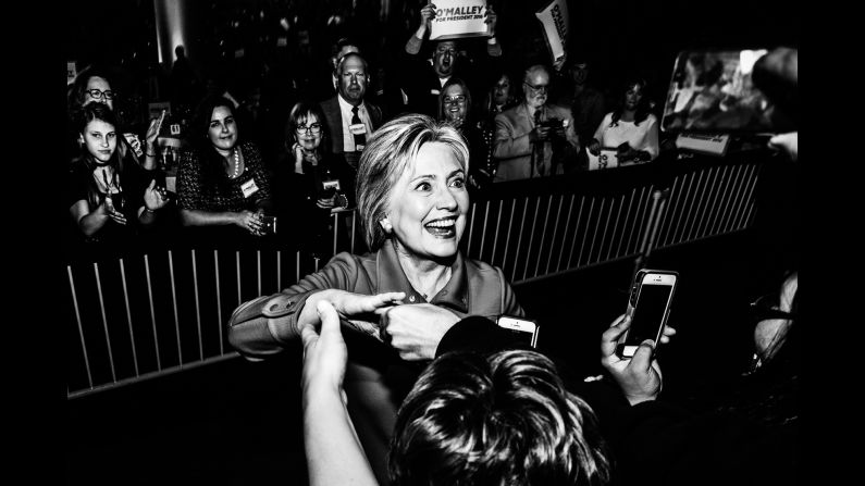 Hillary Clinton arrives at a fundraiser in Des Moines in October.
