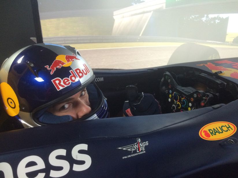 The Red Bull Racing driver simulator gets a thumbs up from French GP2 racer Pierre Gasly.