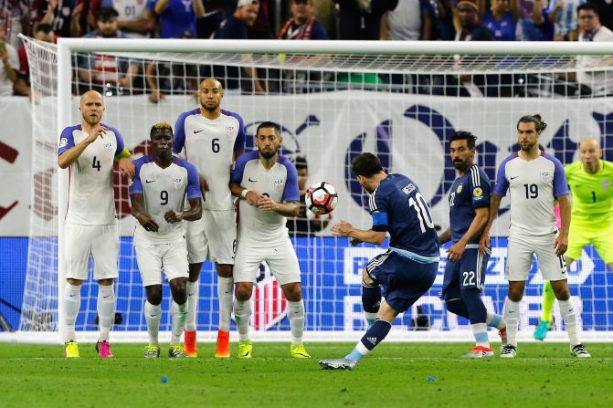 Messi curled in a phenomenal free kick to make the score 2-0 in the 32nd minute.