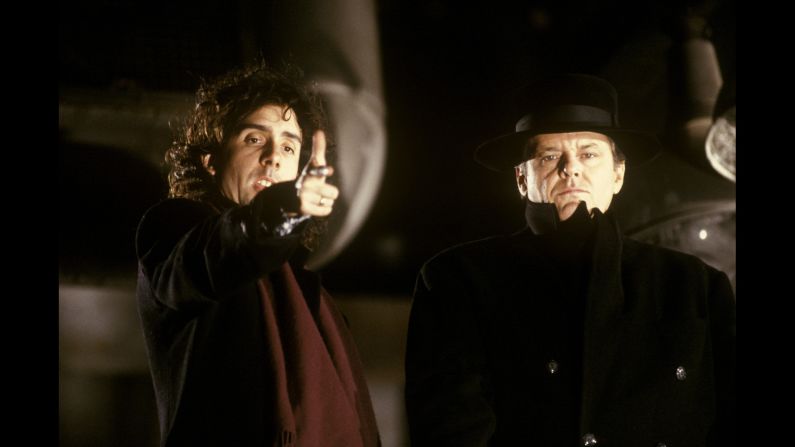Burton and Nicholson plan out a scene.