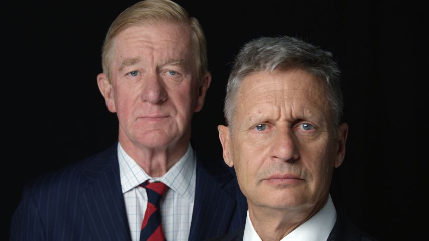Libertarian Party presidential candidate Gary Johnson, the former governor of New Mexico, and his running mate, former Massachusetts Gov. Bill Weld